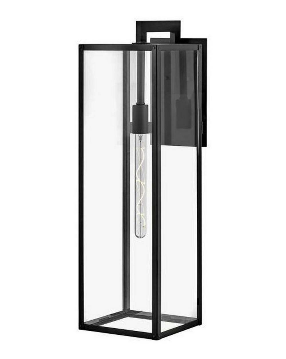 6W 1-Light 31 In. Outdoor Wall Sconce In Black Outdoor Lighting Black