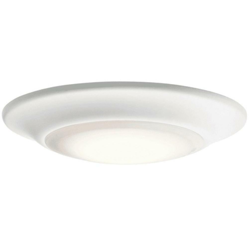 7-1/2 In. 15W 1-Light Integrated Led Flush Mount Ceiling Fixture In White Ceiling Lighting White