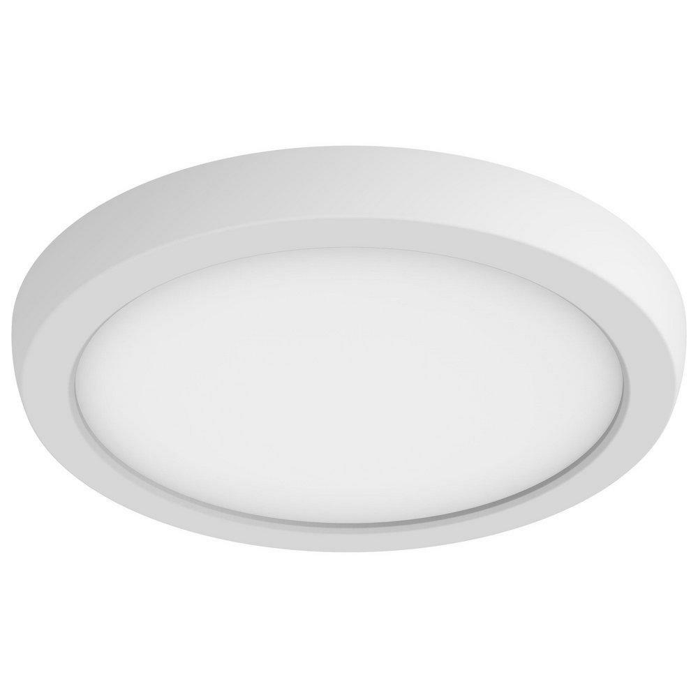 7 X 2/3 In. 11W 1-Light Led Utility Flush Mount Ceiling Fixture In White Ceiling Lighting White