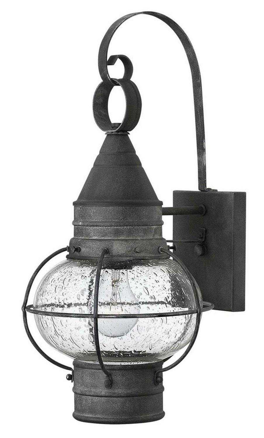 75W 1-Light Medium E-26 Base Outdoor Small Wall Mount Sconce In Aged Zinc Outdoor Lighting Aged Zinc