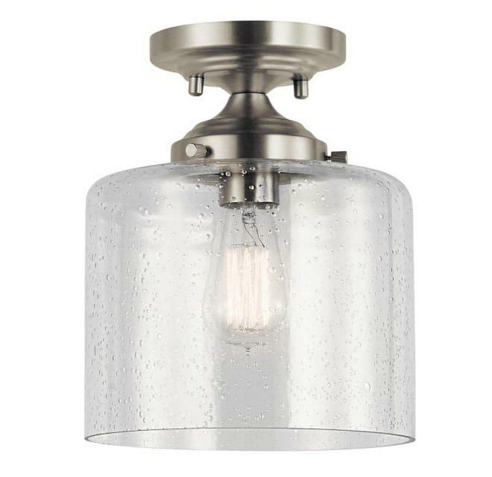 75W 1-Light Medium E-26 Incandescent Semi-Flush Mount Ceiling Fixture In Brushed Nickel Ceiling Lighting Brushed Nickel