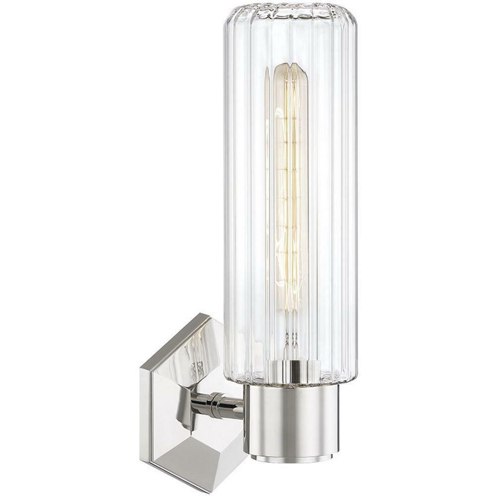 75W 1-Light Medium E-26 Incandescent Wall Sconce In Polished Nickel Indoor Lighting Polished Nickel