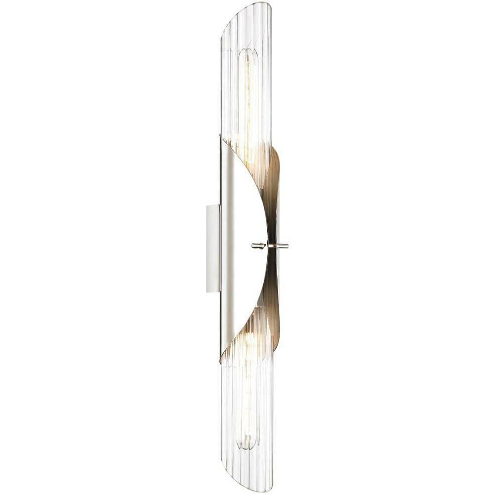 75W 2-Light Medium E-26 Incandescent Wall Sconce In Polished Nickel Indoor Lighting Polished Nickel