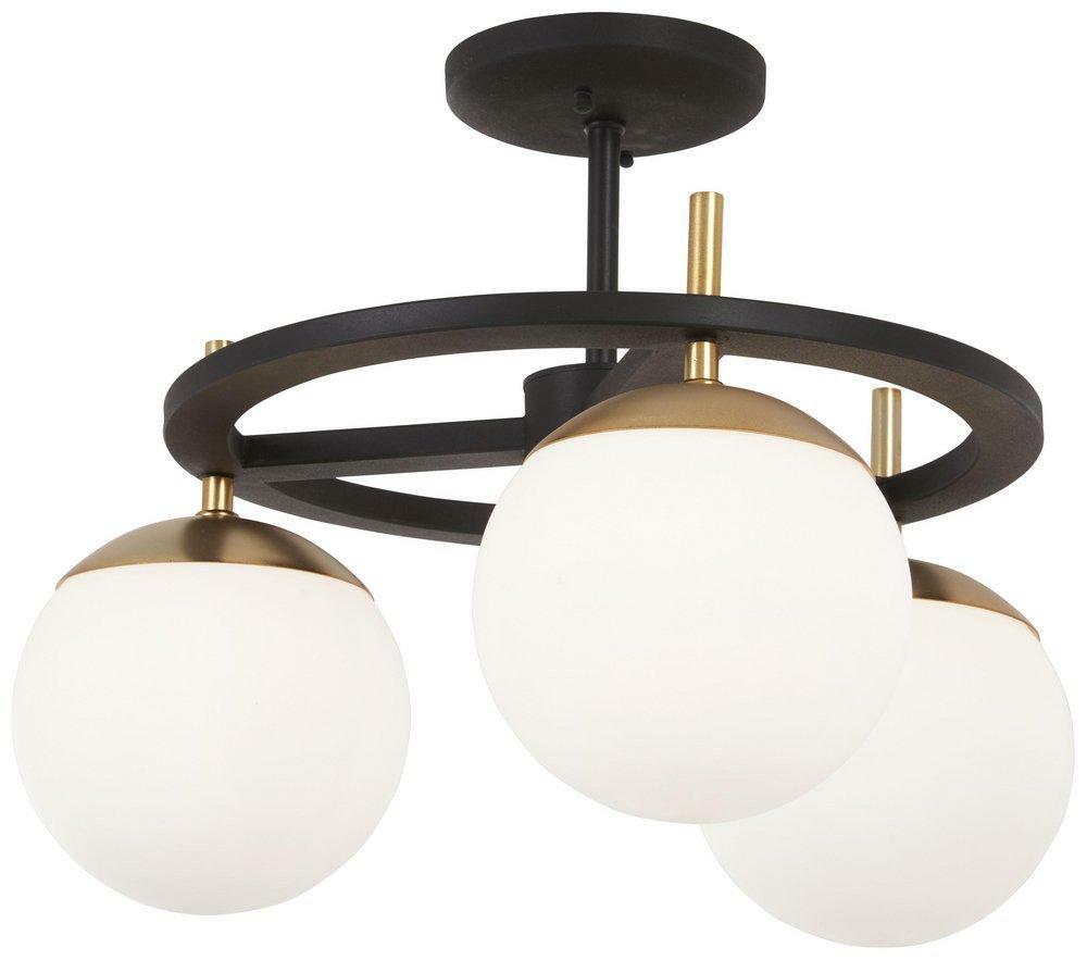 75W 3-Light Bi-Pin G9 Xenon Semi-Flush Mount Ceiling Fixture In Weathered Black With Autumn Gold Accents Ceiling Lighting Weathered Black/Autumn Gold Accents