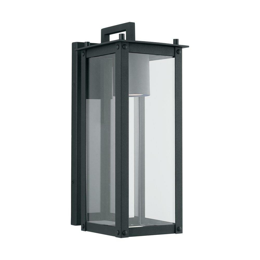 7W 1-Light Gu10 Integrated Led Outdoor Wall Sconce In Black Outdoor Lighting Black