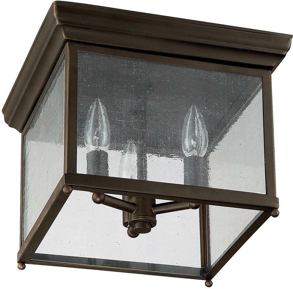 8-1/2 In. 3-Light Outdoor Ceiling Fixture In Old Bronze Outdoor Ceiling Lighting Old Bronze