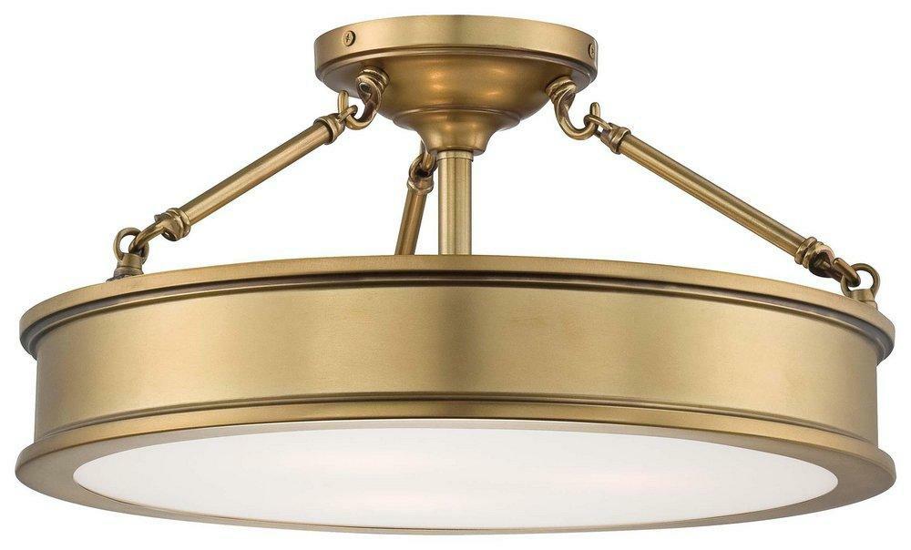 9-3/4 In. 3-Light Semi-Flushmount Ceiling Fixture In Liberty Gold Ceiling Lighting Liberty Gold