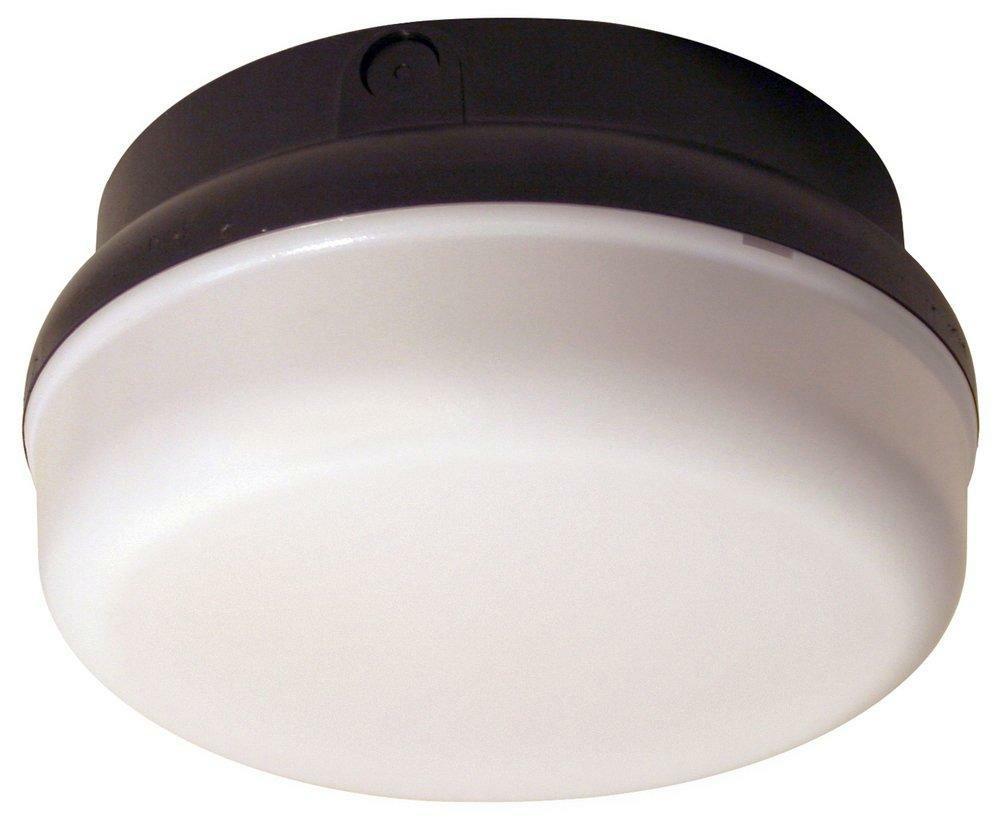 9-3/8 In. 14W Outdoor Led Ceiling Mount Fixture In Black Outdoor Ceiling Lighting Black