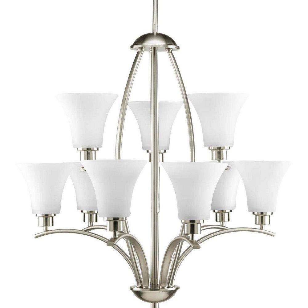 9 Light 100W Chandelier Brushed Nickel Chandeliers Brushed Nickel