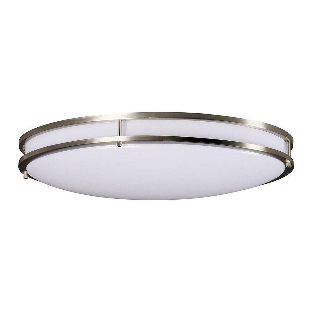 Led Flush Mount Ceiling Fixture In Brushed Nickel Ceiling Lighting Brushed Nickel