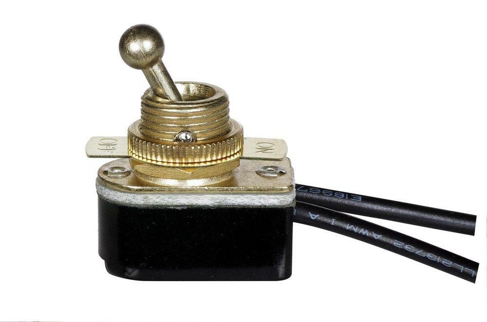 On-Off Toggle Switch In Brass Indoor Lighting Parts & Accessories