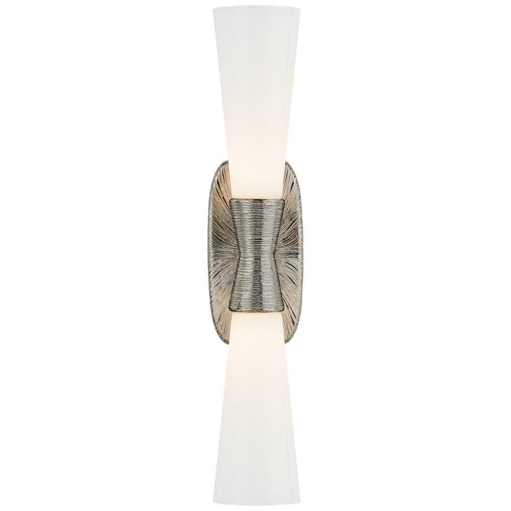 60W 2-Light Wall Sconce Vanity Fixture In Polished Nickel Bathroom Lighting Polished Nickel