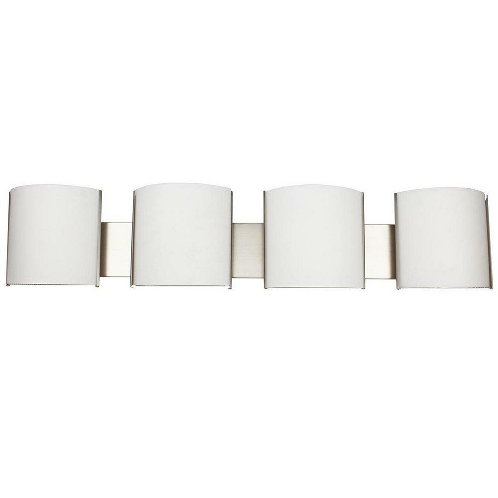 63 W 4 Integrated In Brushed Nickel Bathroom Lighting Brushed Nickel