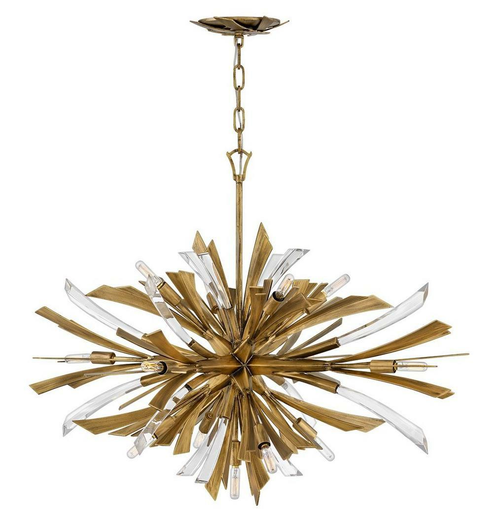 60W 13-Light Chandelier In Burnished Gold Chandeliers Burnished Gold