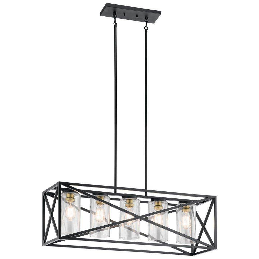 60W 5-Light Chandelier In Black Chandeliers Black