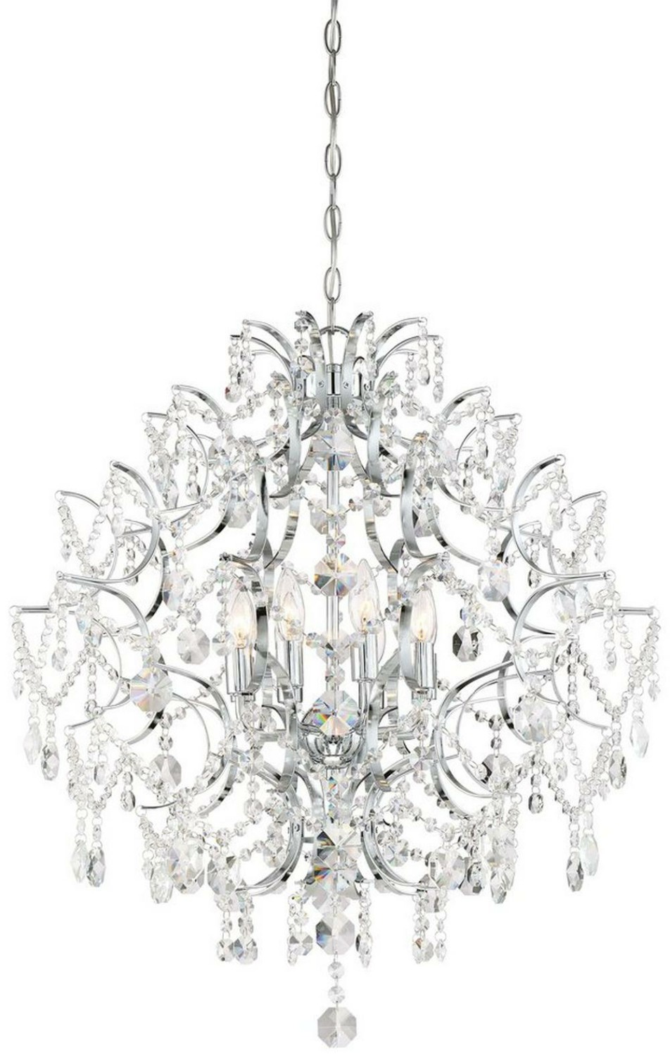 60W 8-Light Chandelier In Polished Chrome Chandeliers Chrome