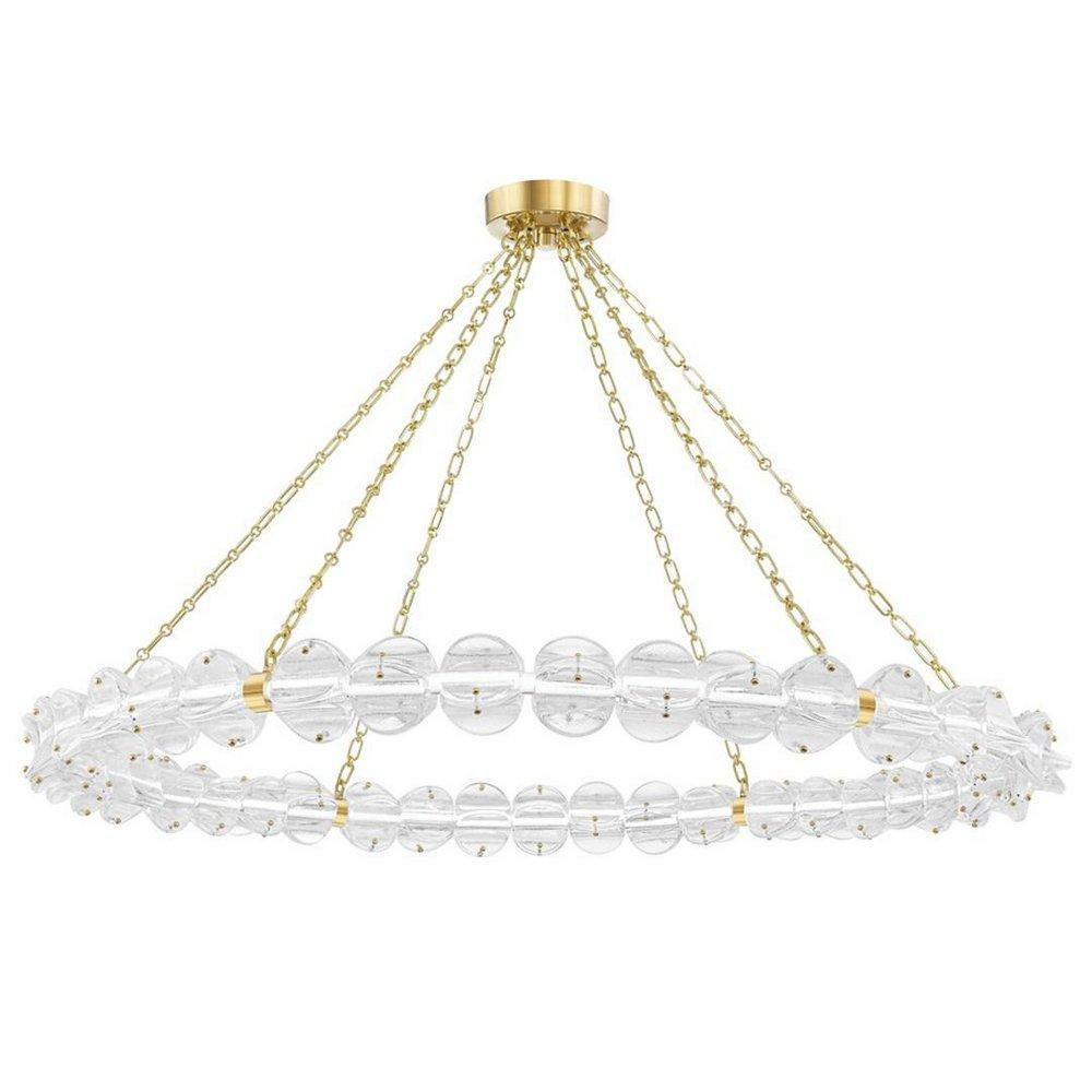 78W 1-Light 1-Tier Integrated Led Chandelier In Aged Brass Chandeliers Aged Brass