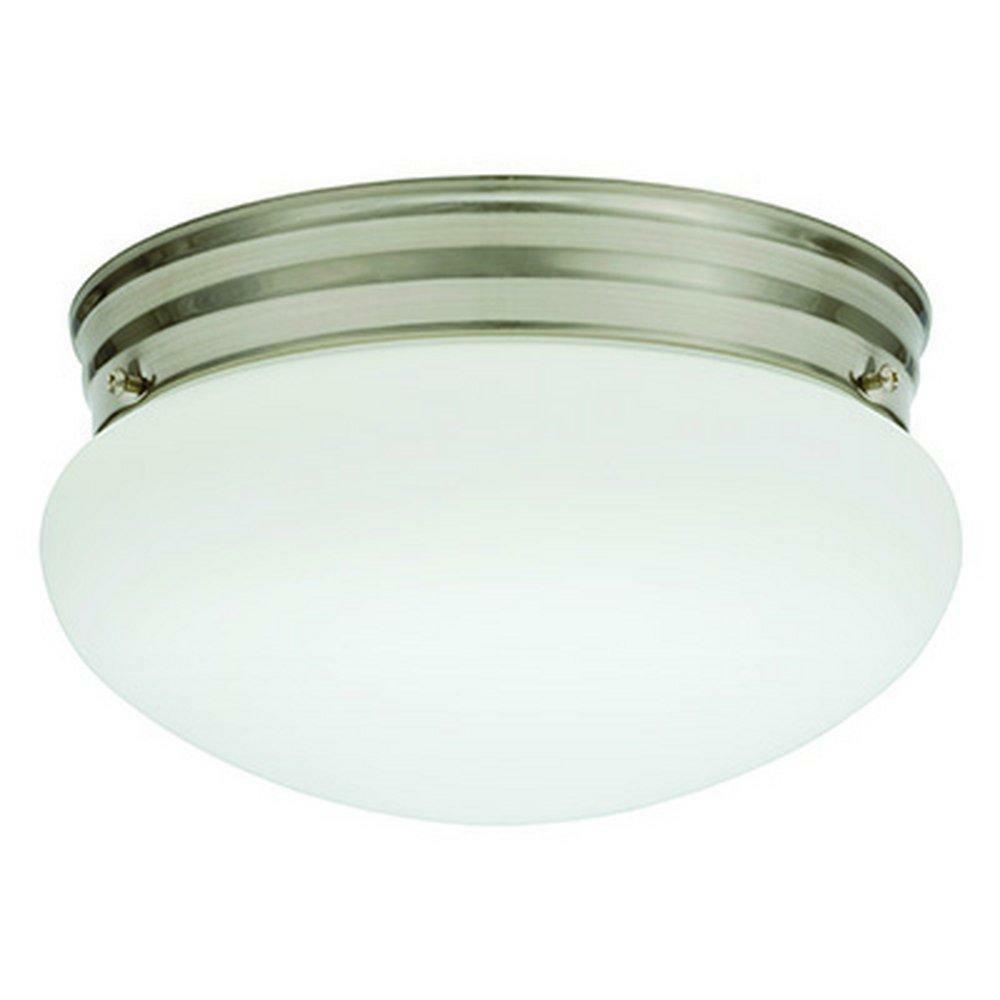 9 In. Led Mushroom Fixture In Brushed Nickel Ceiling Lighting Polished Brushed Nickel