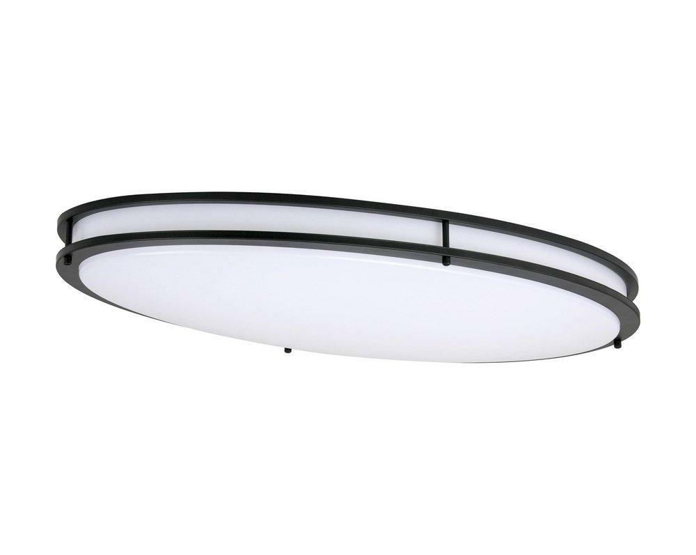 Led Oval Saturn Ceiling Fixture In Matte Black Ceiling Lighting