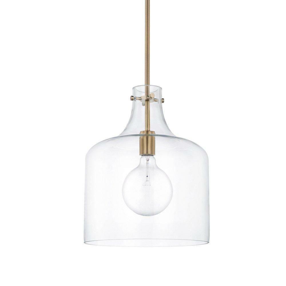 100W 1-Light Medium E-26 Incandescent Pendant Light In Aged Brass Indoor Lighting Aged Brass