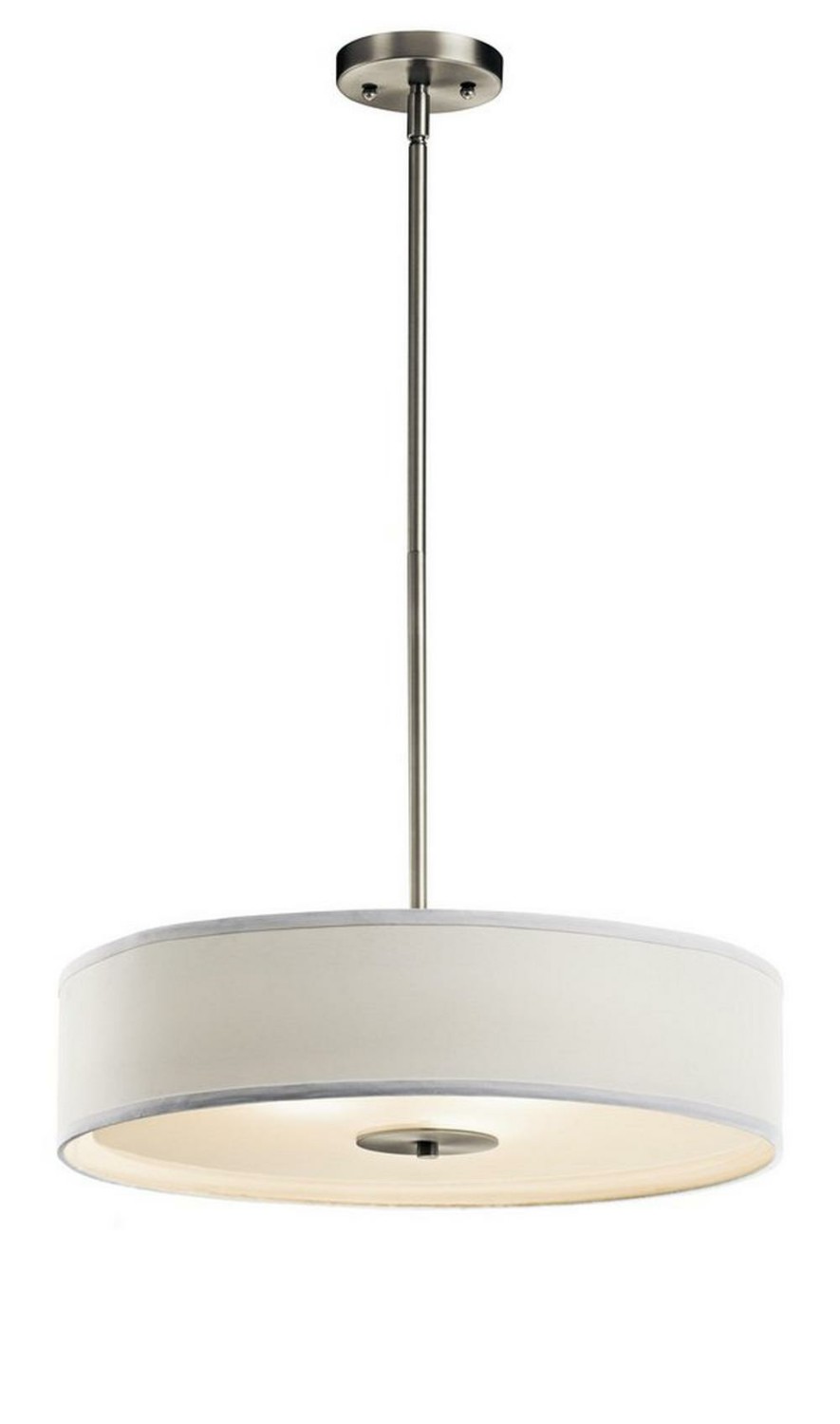 100W 3-Light Medium Pendant In Brushed Nickel Indoor Lighting Brushed Nickel