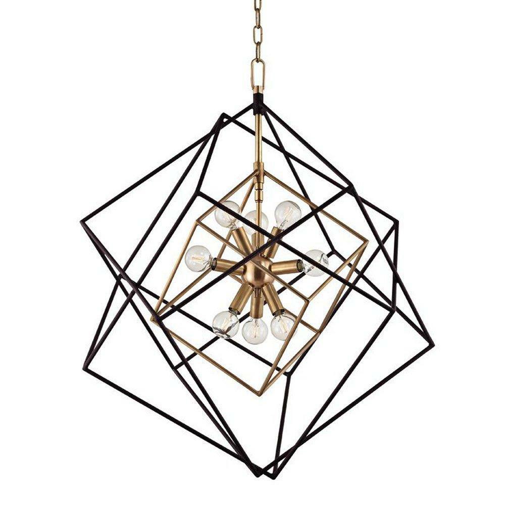 360W 9-Light Candelabra E-12 Incandescent Pendant In Aged Brass Indoor Lighting Aged Brass