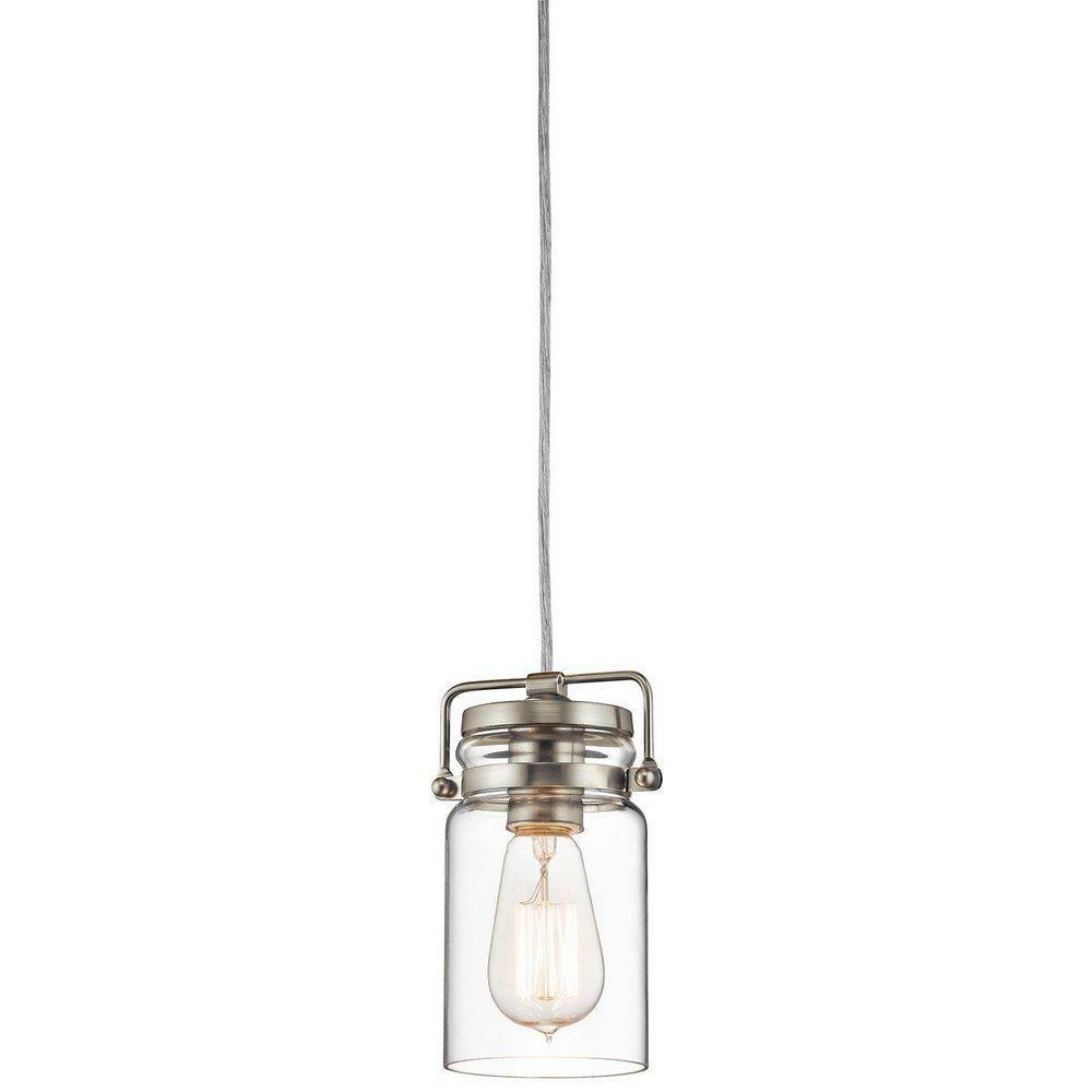 4-3/4 In. 100W 1-Light Medium Base Incandescent Mini Pendant In Brushed Nickel Indoor Lighting Brushed Nickel